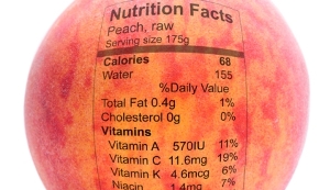 Peach with nutriton facts